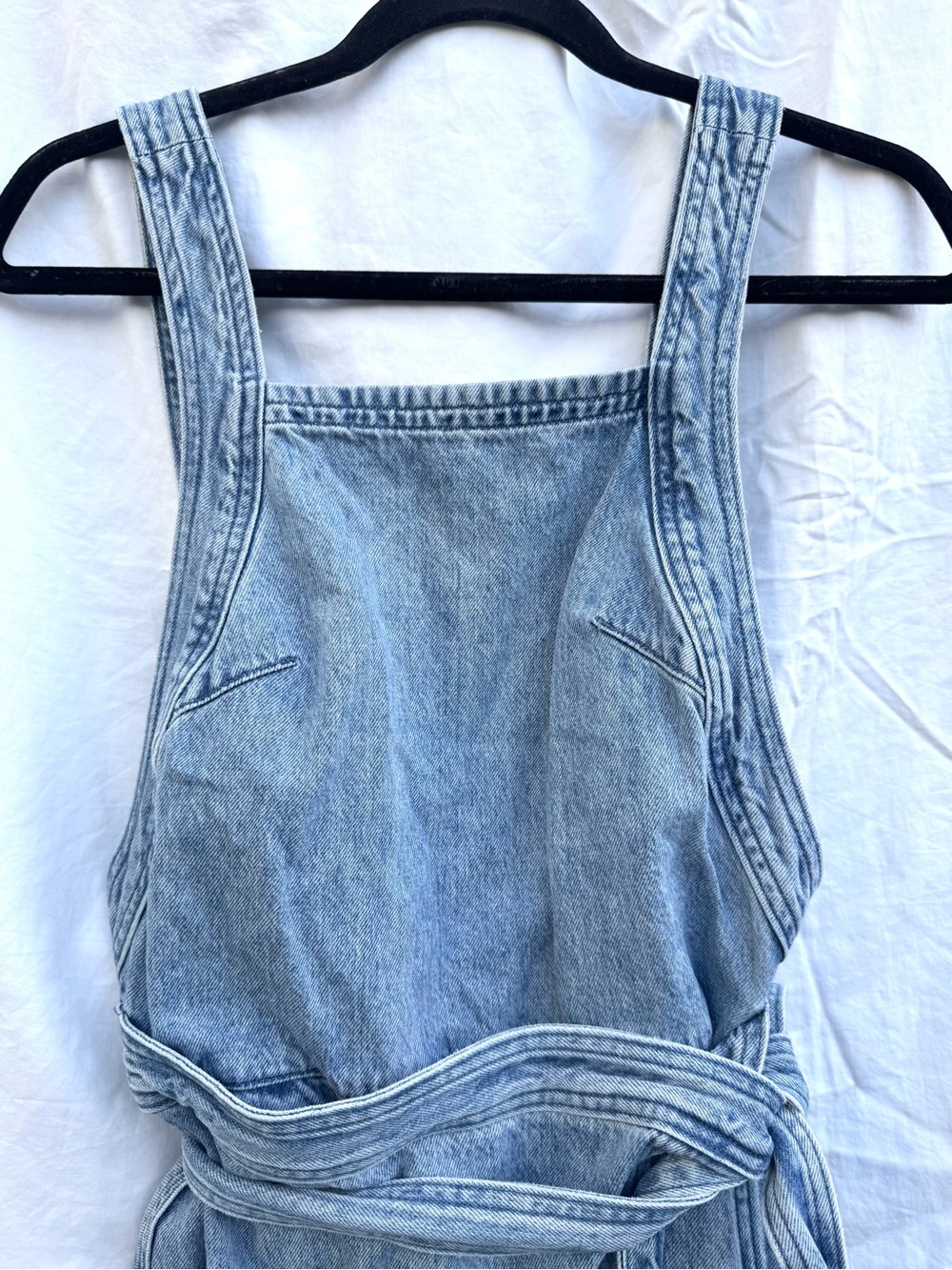 Denim Forum Light Blue Denim Mini Dress with Waist Tie - Picture 5 of 9